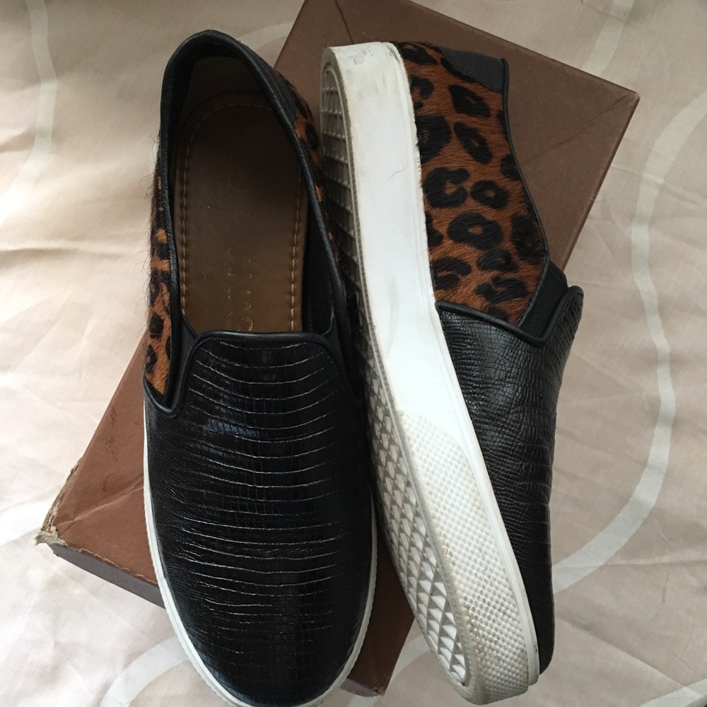 Leather Leopard Print Sneakers